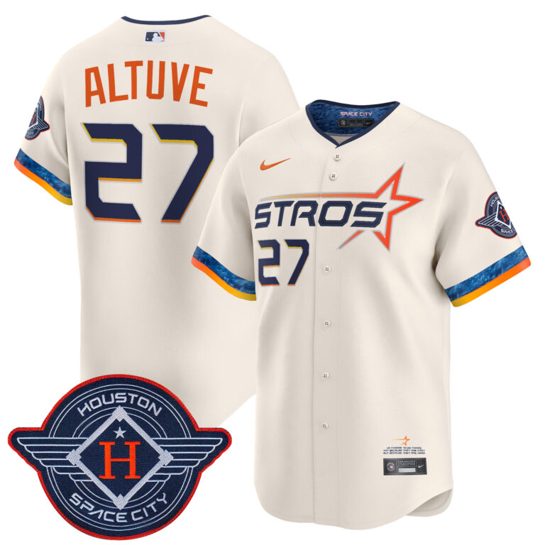Men Houston Astros 27 Altuve Cream 2025 City Connect Vapor Premier Limited Jersey